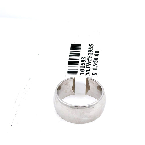 14k White Gold Ladies Wide Wedding Band, 6.5gm, Size5, S101583