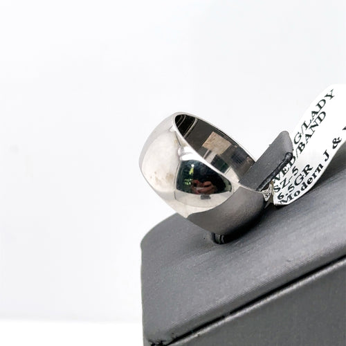 14k White Gold Ladies Wide Wedding Band, 6.5gm, Size5, S101583