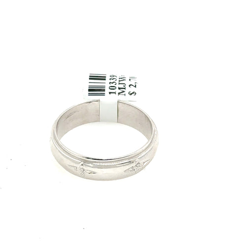 14k White Gold Comfort Fit Men's Wedding Band,9gm, Size 10.5 S103395