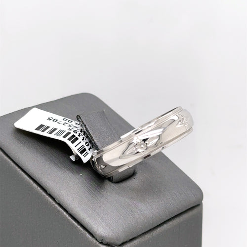 14k White Gold Comfort Fit Men's Wedding Band,9gm, Size 10.5 S103395