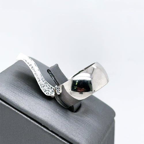 14k White Gold Ladies Wide Wedding Band, 6.5gm, Size5, S101583