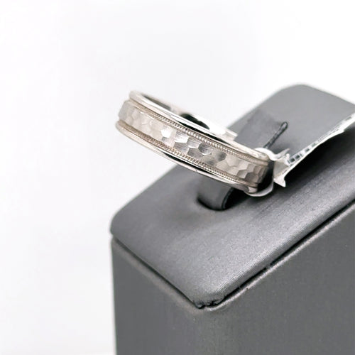 14k White Gold Comfort Fit Men's Wedding Band,9gm, Size 10 S13302