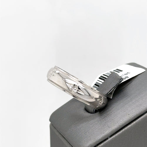 14k White Gold Comfort Fit Men's Wedding Band,9gm, Size 10.5 S103395