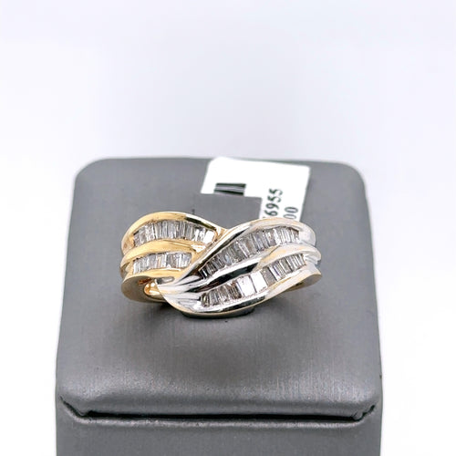 14k Yellow Gold 1.00CT Ladies Baguette Diamond Ring, 5.9gm, Size 7.25, S100203