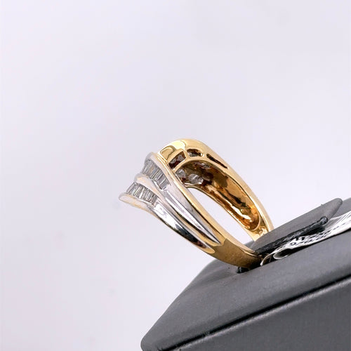 14k Yellow Gold 1.00CT Ladies Baguette Diamond Ring, 5.9gm, Size 7.25, S100203