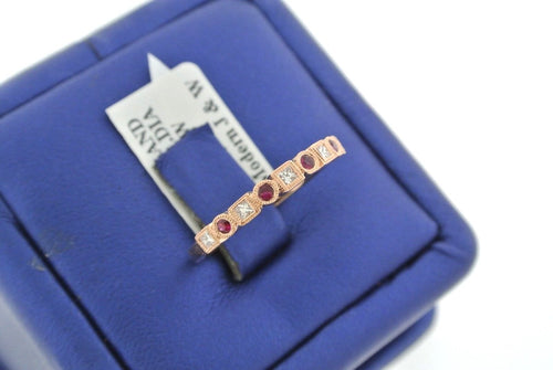 14k Rose Gold 0.45 CT Ruby & Diamond Ladies Band, 2.4gm, Size 6.5, 103350