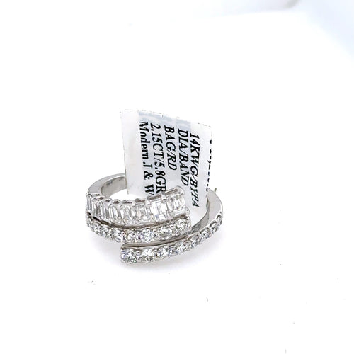 14k White Gold 2.15CT Diamond Ladies Bypass Band, 5.8G, Size 7, S107407