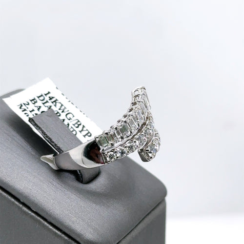 14k White Gold 2.15CT Diamond Ladies Bypass Band, 5.8G, Size 7, S107407