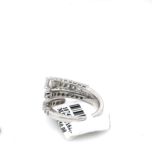 14k White Gold 2.15CT Diamond Ladies Bypass Band, 5.8G, Size 7, S107407