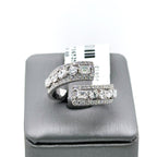 14k White Gold 2.00CT Diamond Ladies Bypass Band, 6.1G, Size 7 S107405
