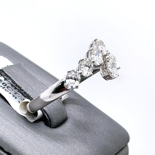 14k White Gold 1.50CT Diamond Ladies bypass Band, 3.4G, Size 7 S107409