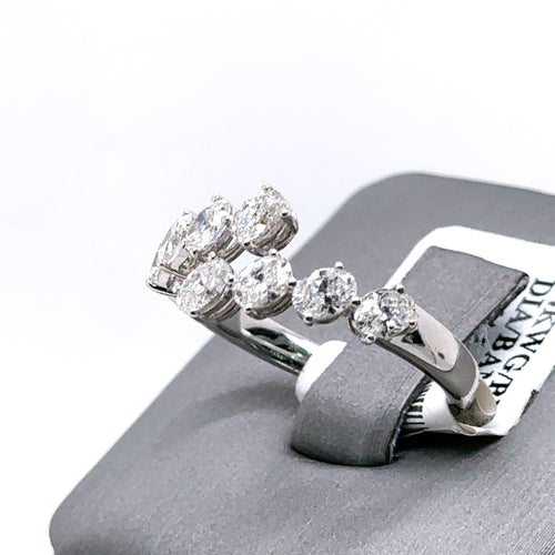 14k White Gold 1.50CT Diamond Ladies bypass Band, 3.4G, Size 7 S107409