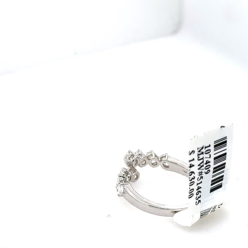 14k White Gold 1.50CT Diamond Ladies bypass Band, 3.4G, Size 7 S107409