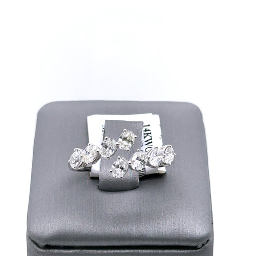 14k White Gold 1.50CT Diamond Ladies bypass Band, 3.4G, Size 7 S107409