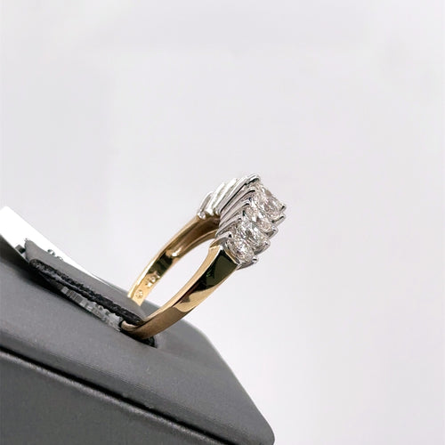 14k Two Tone Gold 1.00 CT Marquise Diamond Ladies Ring, 2.9gm, Size 5, S107492