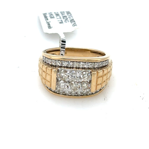 10k Yellow Gold 2.00 CT Diamond Men's Wedding Ring, 9.9g, Size 9.75