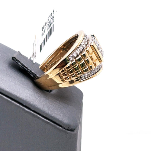 10k Yellow Gold 2.00 CT Diamond Men's Wedding Ring, 9.9g, Size 9.75