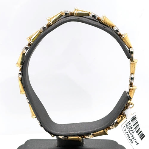 14k Two Tone Gold 1.00 CT Ladies Diamond Bracelet, 12.3gm, 7.5", S102823