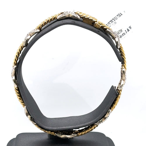 14k Two Tone Gold 0.50 CT Ladies Diamond Bracelet, 12.5gm, 7", S102824