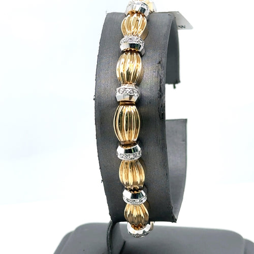 14k Two Tone Gold .50 CT Ladies Diamond Bracelet, 20.5gm, 7", S102523