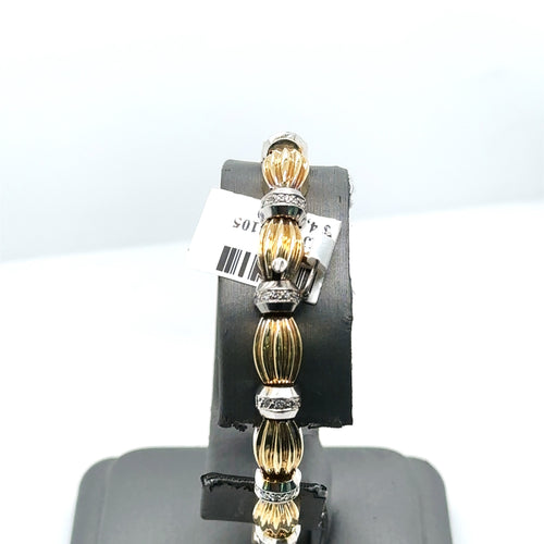 14k Two Tone Gold .50 CT Ladies Diamond Bracelet, 20.5gm, 7", S102523