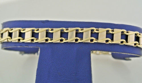 Solid 14k Yellow Gold Fancy Men's Chain Bracelet, 26.1gm, 8", S104191