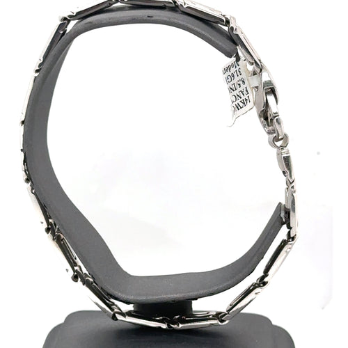 14k White Gold Fancy Men's Chain Bracelet, 31.6g, 8.5", S103646