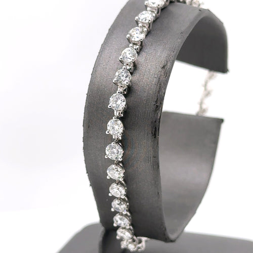 14k White Gold 7.5CT Diamond Tennis Ladies Bracelet, 11.9g, 7", S15162