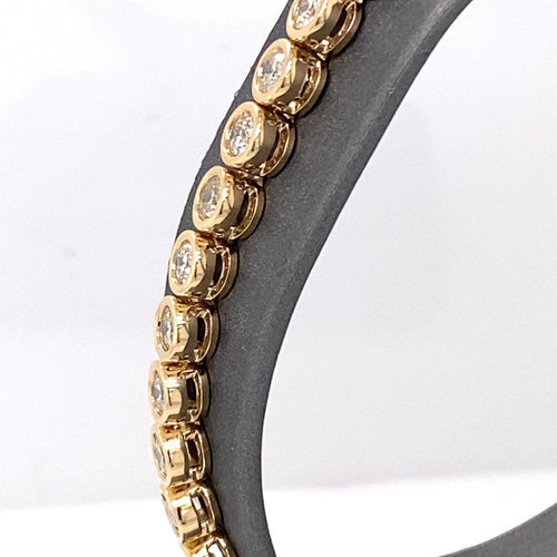 14k Yellow Gold 6.00 CT Diamond Tennis Bracelet, 16.3g, 7.5 Inches, S15077