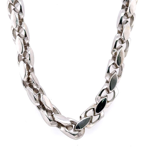 14k White Gold Fancy Men's Chain Necklace, 24", 97.2g, S107552