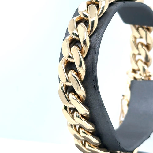 14k Yellow Gold Men's Cuban Link Bracelet,8.5", 11.97mm, 87.1g, S107555