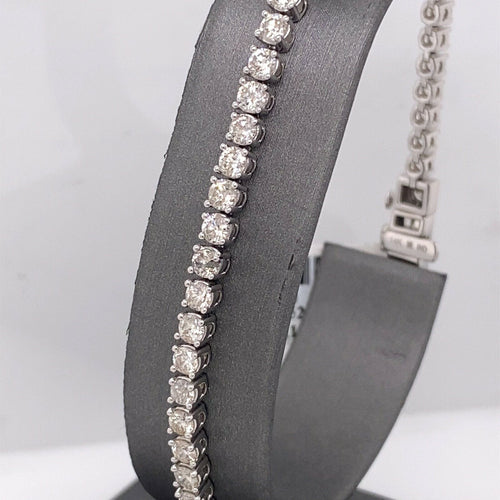 14k White Gold 6.50 CT Diamond Tennis Bracelet, 8", 13.8g, S15160