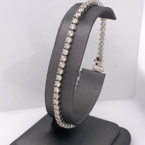 14k White Gold 6.50 CT Diamond Tennis Bracelet, 8", 13.8g, S15160
