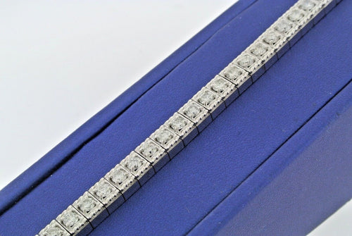 14k White Gold 9.00 CT Diamond Ladies Tennis Bracelet, 37.5gm, 7", S103963