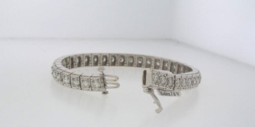 14k White Gold 9.00 CT Diamond Ladies Tennis Bracelet, 37.5gm, 7", S103963