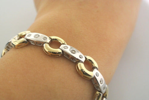 14k Two Tone Gold 1.00 CT Diamond Ladies Bracelet, 21.9m, 7.5", S104253