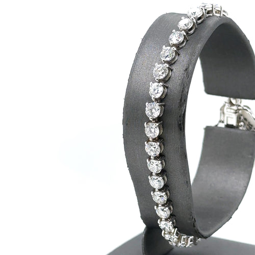 14k White Gold 9.65CT Diamond Tennis Ladies Bracelet, 9.4g, 7", S14871
