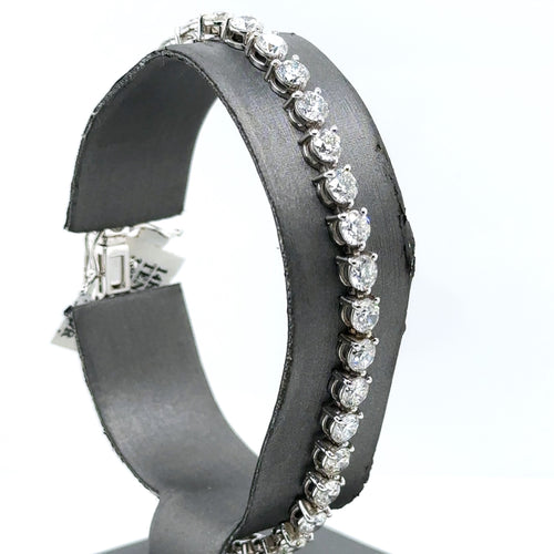 14k White Gold 9.65CT Diamond Tennis Ladies Bracelet, 9.4g, 7", S14871