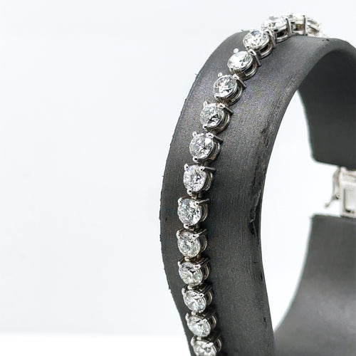 14k White Gold 9.65CT Diamond Tennis Ladies Bracelet, 9.4g, 7", S14871