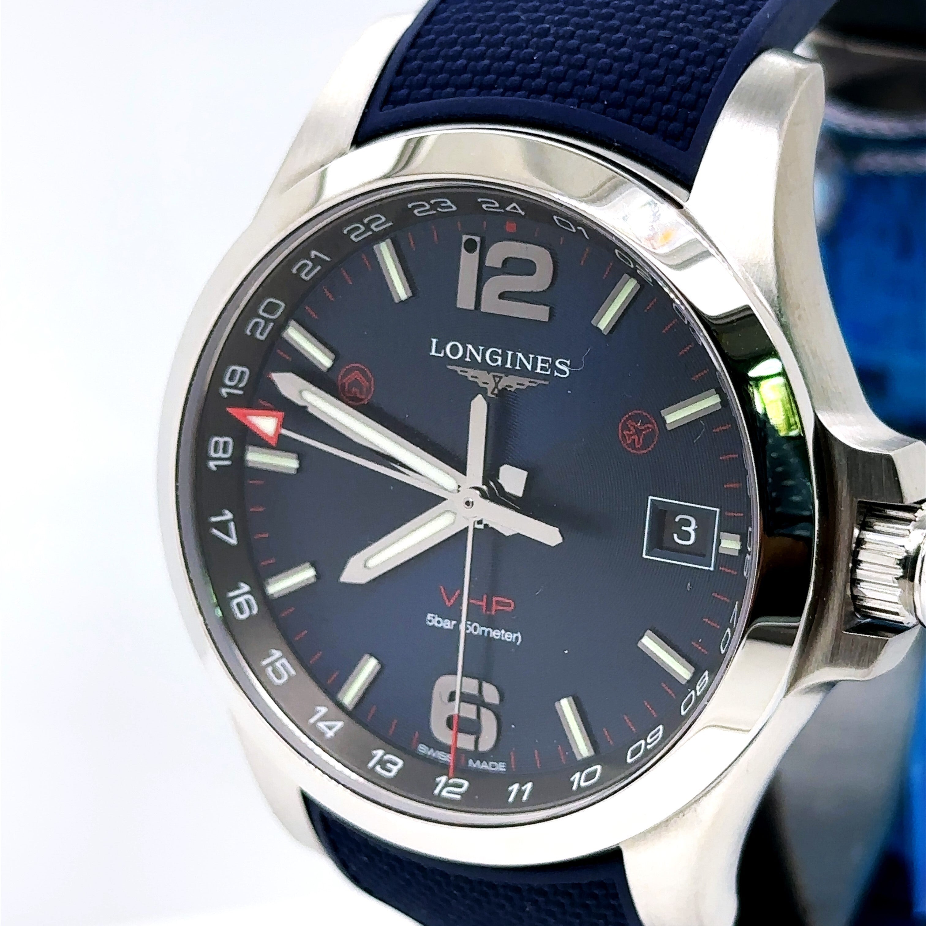 LONGINES Conquest VHP GMT Quartz Blue Dial 41mm Mens Watch L37184969