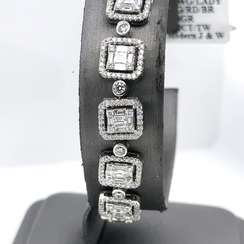 18K White Gold 7.00CT Diamonds Ladies Bracelet, 18.8G, 7", S104386