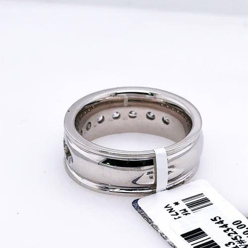 14k White Gold 2.00 CT Diamond Men's Wedding Band, 16.7g, Size 10.5, S107613