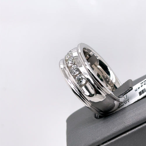 14k White Gold 2.00 CT Diamond Men's Wedding Band, 16.7g, Size 10.5, S107613
