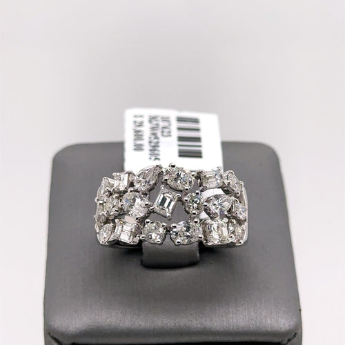 14K White Gold 3.00 CT Diamond Ladies Band, 8.8gm, Size 7 S107623