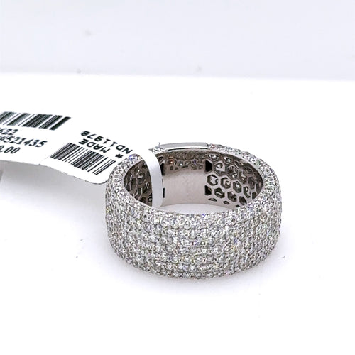 14k White Gold 4.50CT Diamond Ladies Pave Band, 7.3g, Size 7, S107622