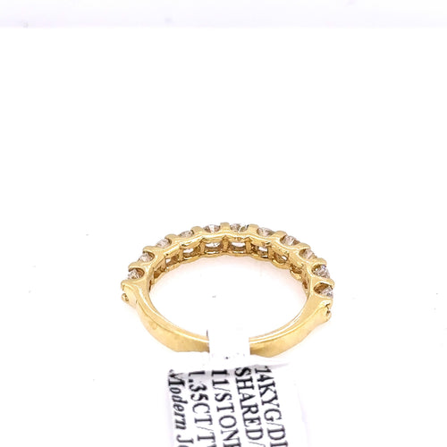 14k Yellow Gold 1.35 CT Diamond Ladies Wedding Band, 3.0G, S13230