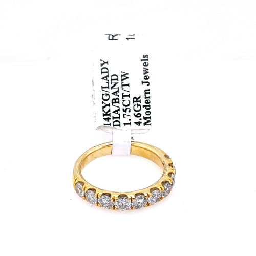 14k Yellow Gold 1.75 CT Diamond Ladies Wedding Band, 4.6G, S14553
