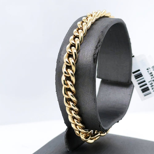 14k Yellow Gold 1.00 Ct Diamond Ladies Cuban Link Bracelet, 7", 21.1g, S15961