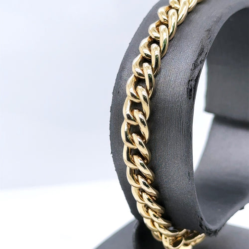 14k Yellow Gold 1.00 Ct Diamond Ladies Cuban Link Bracelet, 7", 21.1g, S15961