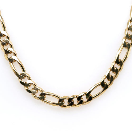 14K Yellow Gold Mens Figaro Link Chain Necklace, 37.1G, 24' 5.0mm S107662
